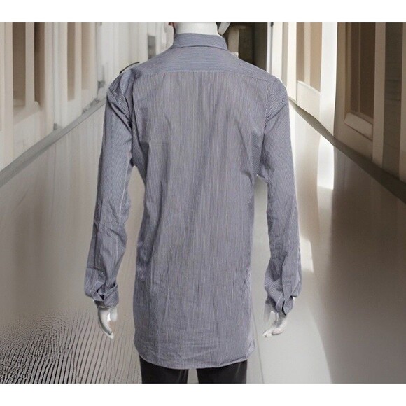 BIG & TALL LUXURY Comme des Garçons Shirt White/Blue Geometric Stripe Size 3XL - Picture 3 of 15